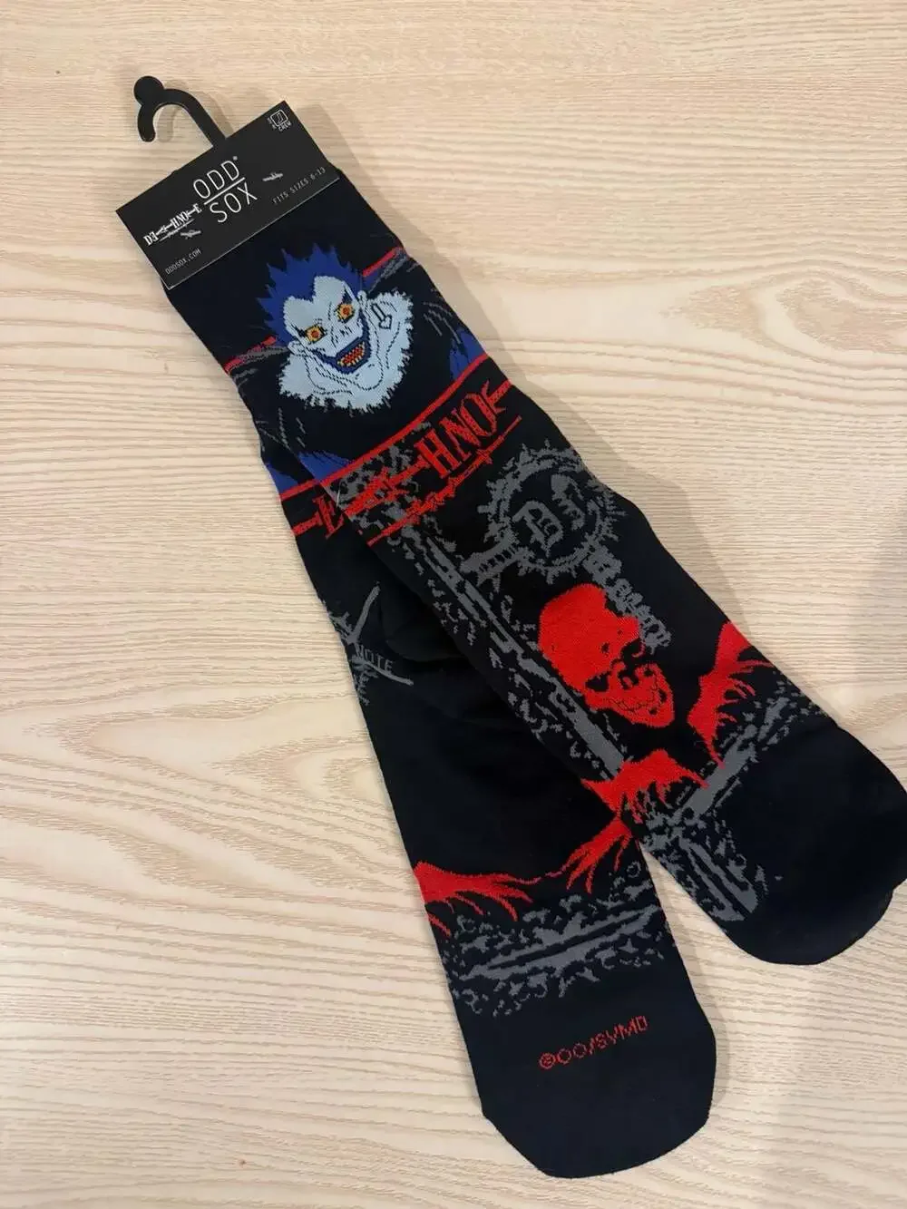 Death Note Ryuk ODD SOX Anime Crew Socks Fits Sizes 6-13